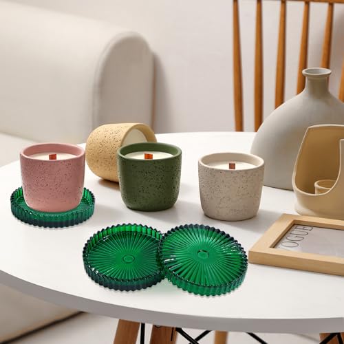 Crystal Glass Coaster 6 Pack Round Cup Drinks Coasters (12 Count)