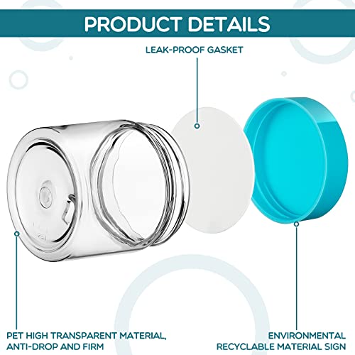 4 Pcs Plastic Jars Wide Mouth with Lids