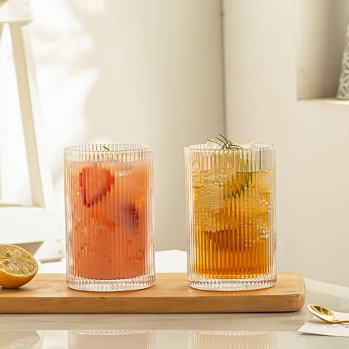 Vintage Ribbed Glassware Set (6 Count)