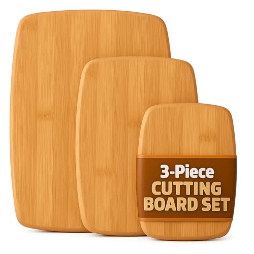 Bamboo Cutting Board Set for Kitchen (3 Count)