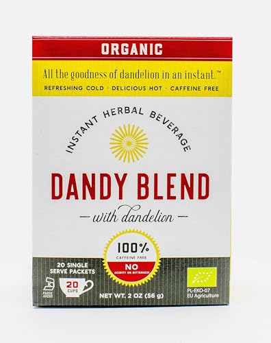 20 Organic Individual Servings of Organic Dandy Blend Instant Herbal Beverage Powder with Dandelion (2 Ounce)
