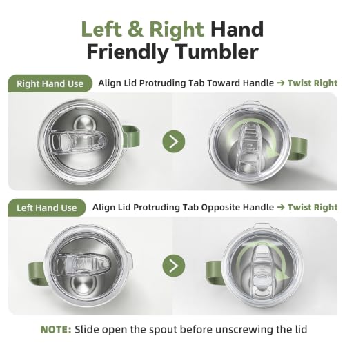 30 oz Stainless Steel Tumblers Bulk with Handle and Lid (4 Count)