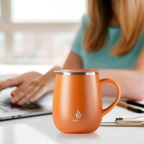 16 oz Insulated Coffee Mug with Lid and Handle