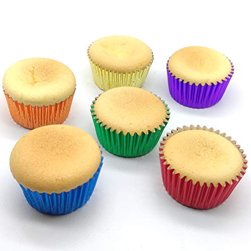 Rainbow 6 Bright Colors Standard Cupcake Liners Muffin Foil Paper Baking Cups (120 Count)