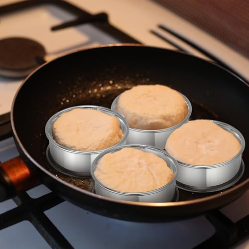 9pcs Crumpet Rings 2.36" 3.15" 3.94" Round Cake Ring Silver (9 Count)