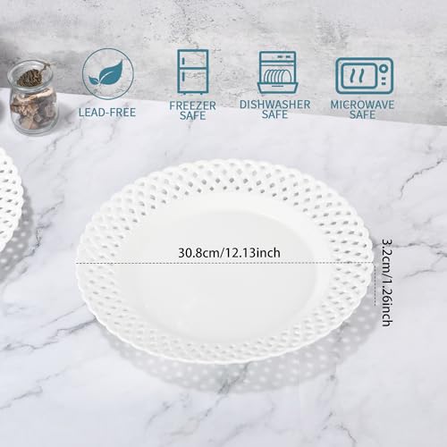 Large White Dinner Plates 12 inch (4 Count)