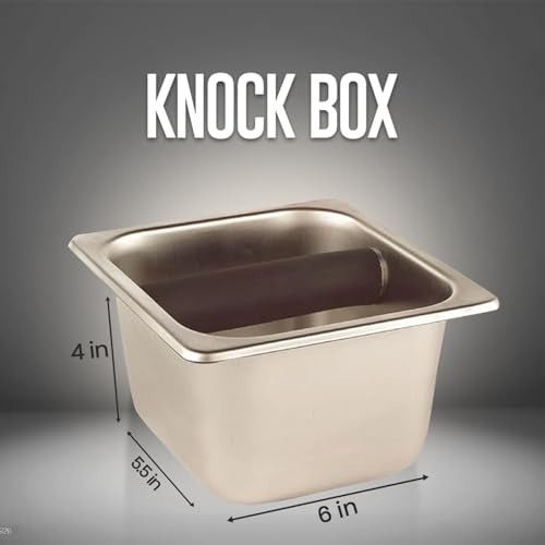Stainless Steel Espresso Knock Box with Bar