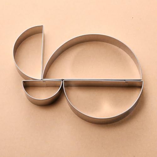Half Circle Semicircle Cookie Cutter Set 4 Sizes 5 Inch (4 Count)