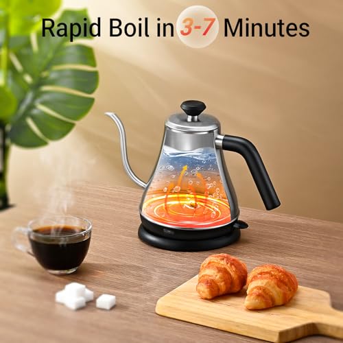 Electric Kettle Gooseneck Water Kettle Stainless Steel Tea Kettle Water Boiler Fast Heating
