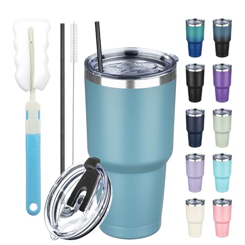 30 oz Tumbler with Lids and Straws