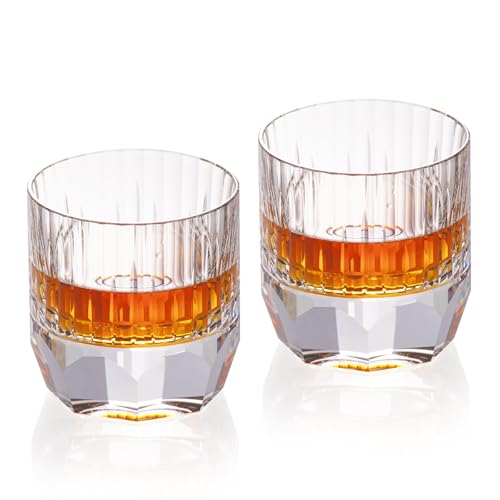 Crystal Whiskey Glasses Set of 2 Old Fashioned Glasses Stemless (2 Count)