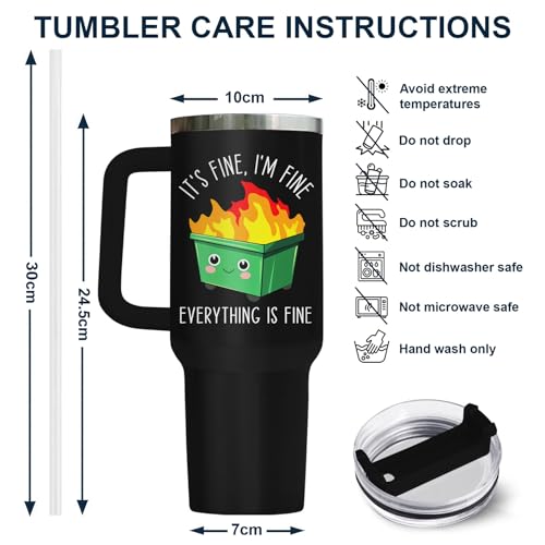Dumpster Fire This Little 40 oz Tumbler with Handle