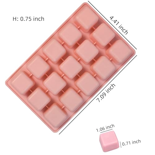 Square Chocolate Molds 3pcs Silicone Square Candy Mold 1 inch for Ice Cubes Caramel (3 Count)