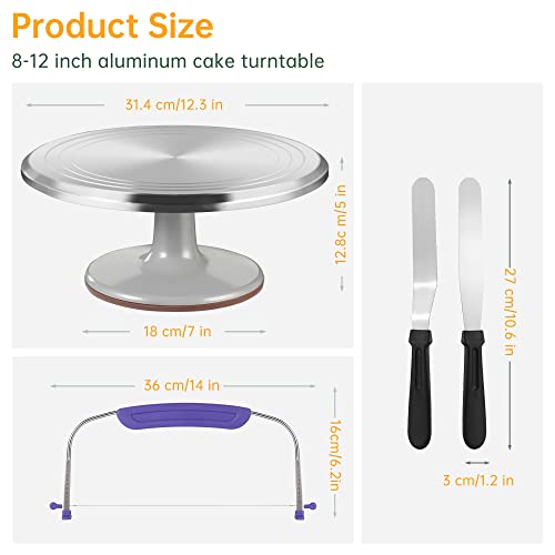 12 Inch Round Aluminum Revolving Cake Decorating Stand