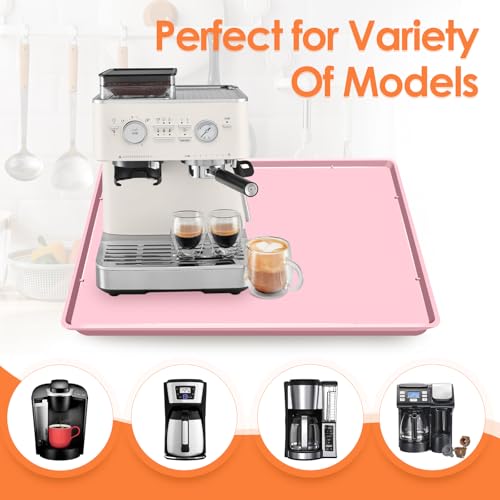 Silicone Coffee Maker Mat with Lip for Countertops