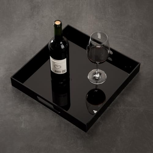 Glossy Black Acrylic Serving Tray