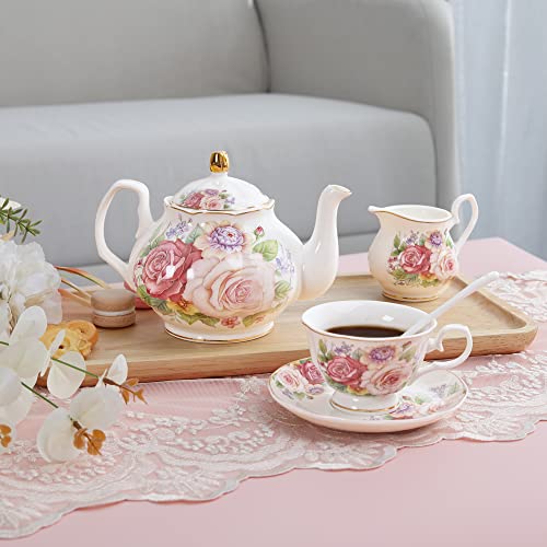 European Vintage Floral Porcelain Coffee Set