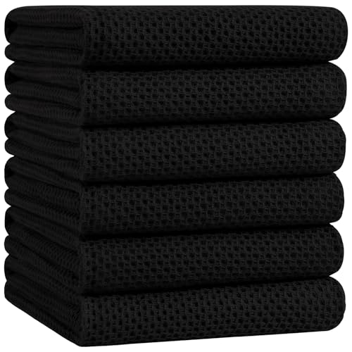 100% Cotton Oversized Waffle Weave Kitchen Towels 6 (6 Count)