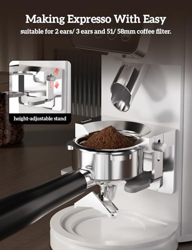 Stainless Steel Espresso Grinder with Portafilter Holder