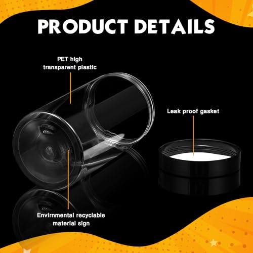 4 Pcs Plastic Jars Wide Mouth with Lids (4 Count)