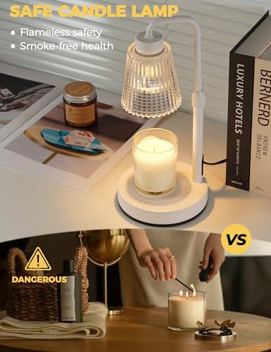White Candle Warmer Lamp with 24h Cycle Timer