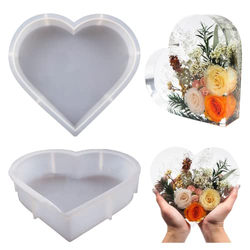 Resin Silicone Molds Large Heart Hexagon Resin Molds Deep Epoxy Resin Mold for Flowers Preservation Resin Art Resin Casting DIY