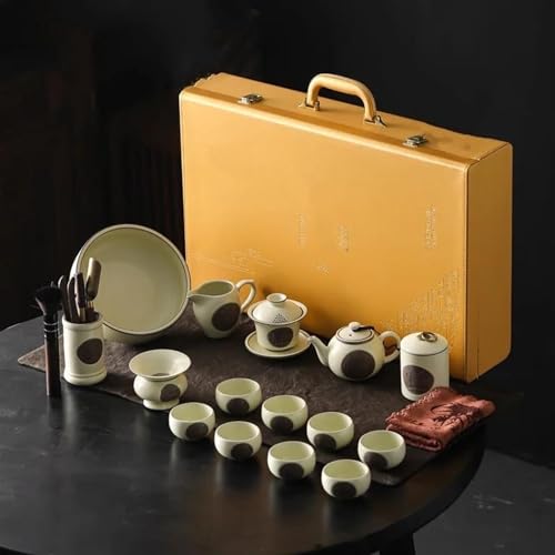Tea Sets Teaware Set Gift Box Ruyao Ceramics Household Kung Fu Teaware Set Tea Pot Tea Cup Tea Plate Travel Tea Set Teapot