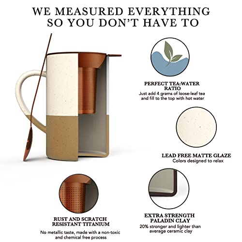 12oz Ceramic Tea Cup with Infuser