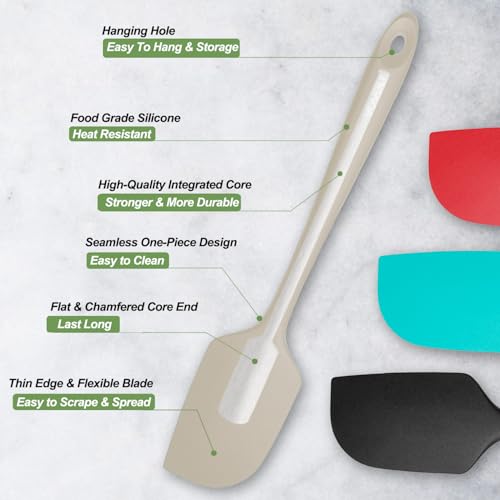 3 Pack Large Silicone Spatula for Kitchen (3 Count)