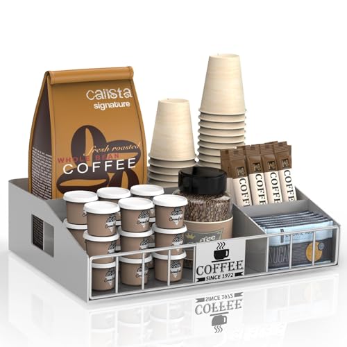 Coffee Station Organizer with 4 Compartments