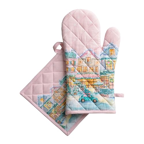 100% Cotton Oven Mitt & Pot Holder Set (2 Count)