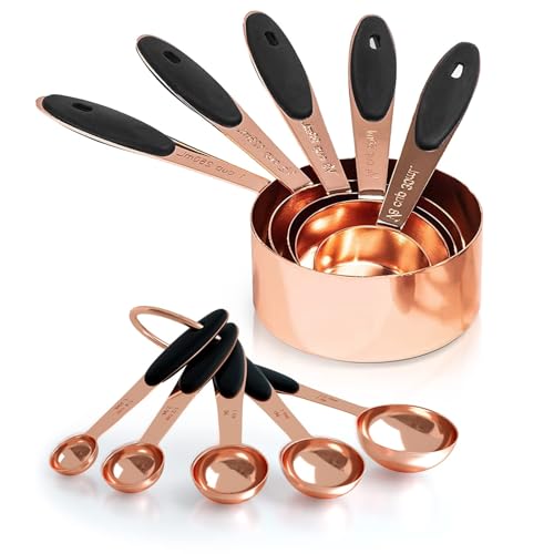 Copper Measuring Cups and Spoons Set of 10 Piece