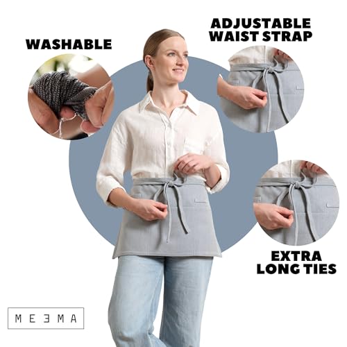 Chef Waist Aprons for Women with Pockets