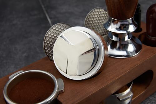 54mm distributor called Adjustable Depth espresso leveler Compatible with Breville Machine Accessories The coffee leveler Made of Stainless Steel and Walnut wood