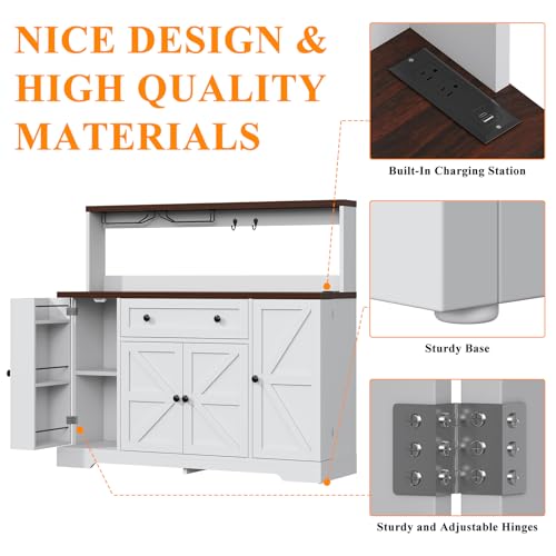 Hutch Storage Buffet Cabinet with Drawers