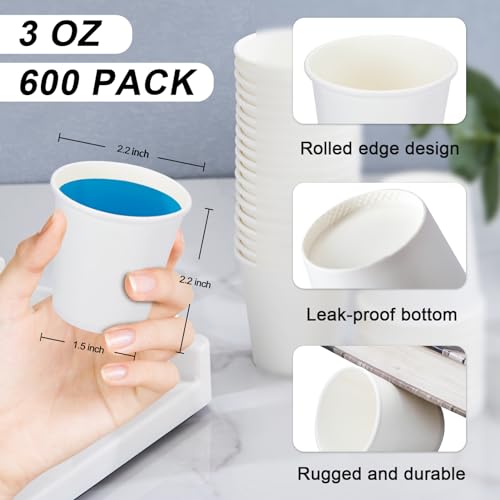 600 Pack 3 oz Paper Cups (600 Count)