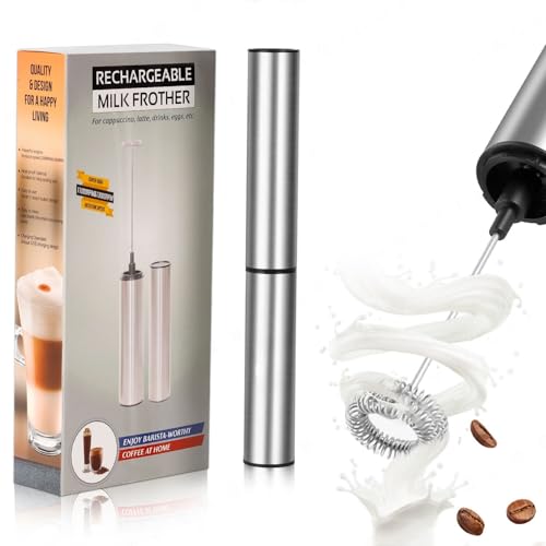 Milk Frother Rechargeable 3 Speed Electric Coffee Foamer for Travel
