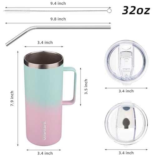 32oz Insulated Coffee Mug with Handle