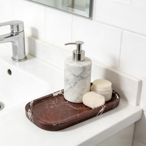 Marble Tray 10"x5" Marble Vanity Tray for Bathroom Countertop Kitchen Sink