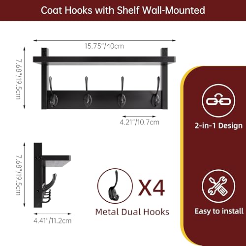 Coat Rack with Shelf (2 Count)