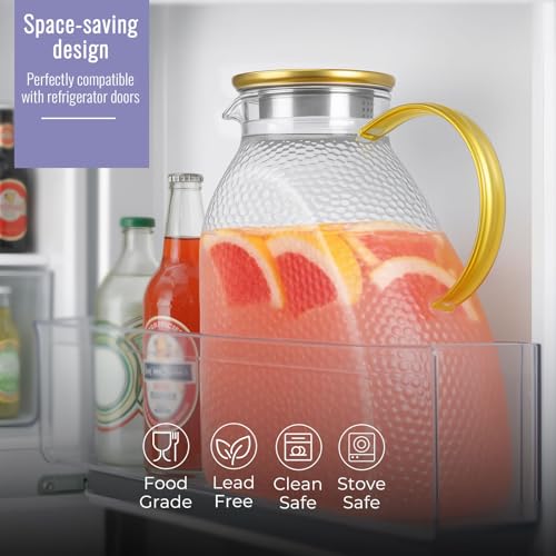 Glass Pitcher With Lid and Spout