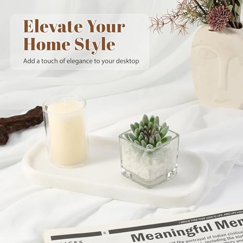 Marble Tray 10"x5" Marble Vanity Tray for Bathroom Countertop Kitchen Sink
