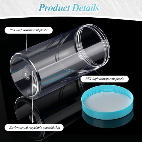 4 Pcs Plastic Jars Wide Mouth with Lids (4 Count)
