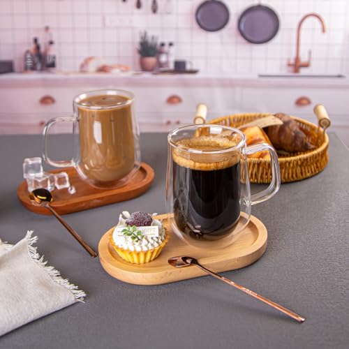 Double Walled Glass Coffee Mugs (4 Count)