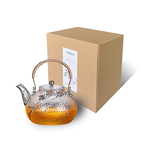 Japanese Style hammered glass exquisite 900ml tea pot