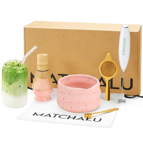 Matcha Whisk Set With Ceramic Matcha Bowl (9 Count)
