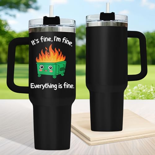 Dumpster Fire This Little 40 oz Tumbler with Handle
