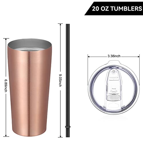 20oz Tumbler Bulk with Lid and Straw 12 Pack (12 Count)