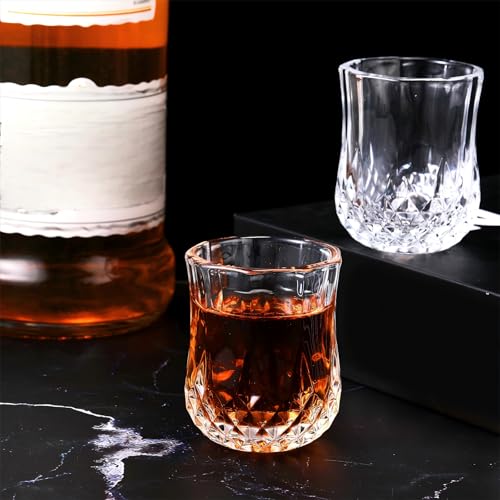 48 Pcs 1.7 oz Mini Shot Glasses Set Whiskey Tasting Glasses Heavy Duty Base Clear Shot Cup Cute Cordial Mini Wine Cups for Bourbon