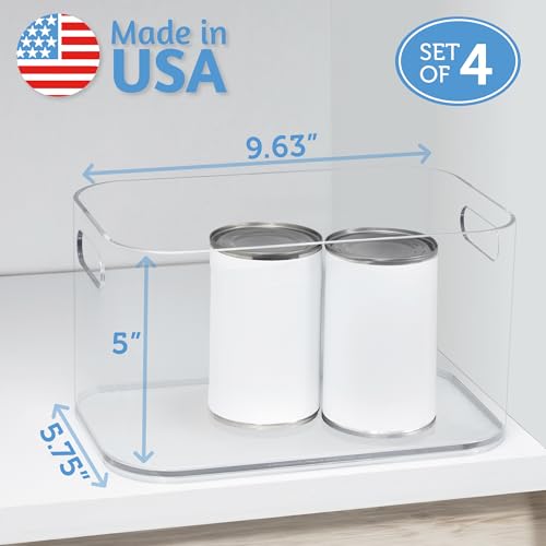 Bliss 10" x 6" Open Clear Pantry Organizer Bin (4 Count)